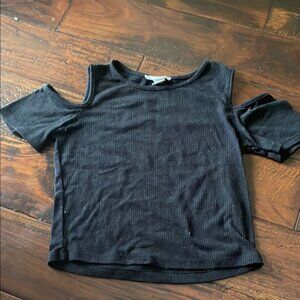 Black Cold Shoulder Top